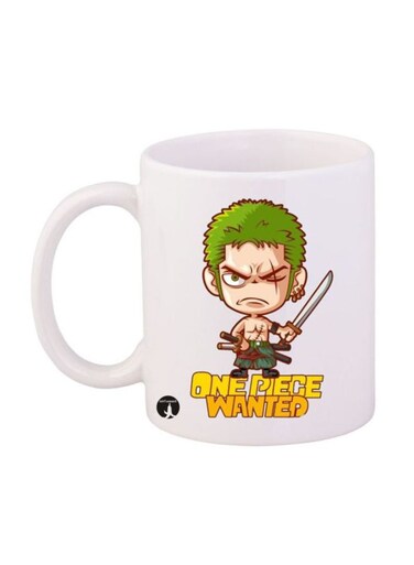 Bp Anime One Piece Printed Mug White/Green/Yellow 12Ounce