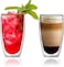 1CHASE&reg; Set of 2 PCS 450 ML Double Wall Glass Cup Set,Handmade Tea glass Transparent Drink ware