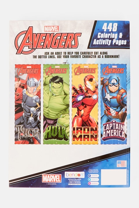 Bendon Marvel Avengers 448 Coloring And Activity Pages, Blue Combo