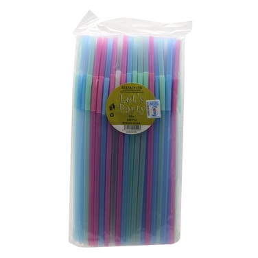LETS PARTY ARTISTIC STRAW CLRD 100S