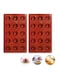 Generic 2-Piece 15 Holes Silicone Baking Chocolate Mold Brown 29.5X17.5X5Cm