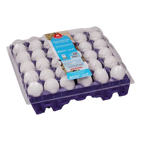Carrefour Fresh Medium White Eggs 30 PCS