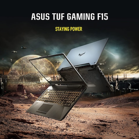 ASUS TUF Gaming F15 FX506LHB-HN323W (Bonfire Black) Gaming Laptop, I5-10300H 8GB 512G GB SSD, NV GTX1650, WIN11 HOME, 15.6 inch FHD 1920X1080 16:9 144Hz, HD Webcam, RGB-Backlit-Eng-Arb-KB