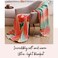 LUNA HOME Fleece Blanket 200*230cm Super Soft Throw Peach Floral Design.