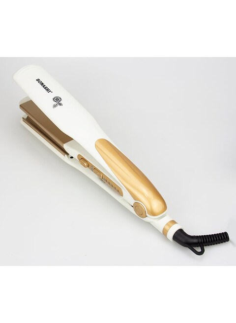 Sonashi 2 In 1 Hair Straightener And Crimper SHS-2082 White/Gold 33cm