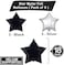 Party Time 6-Pieces 18 Inches Silver &amp; Black Star Foil Balloons Set For Wedding, Anniversary, Birthday Party Decorations - Party Supplies