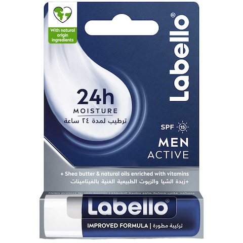 Labello Lip Balm Moisturising Lip Care Moisturizing Lip Balm Men Active 4.8g