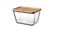 Food container with lid, rectangular glass/bamboo1.8 l