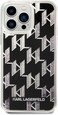 CG Mobile Karl Lagerfeld Liquid Glitter Case Monogram Pattern &amp; Multicolor Glitter Scratch Resistant/Non-Slipping/Anti-Scratch Compatible With iPhone 14 Pro Max 6.7"