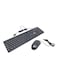 Heatz Wired Keyboard With Mouse Set - Arabic/English 43.75X12.6X2.58Cm Black/White
