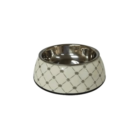 Nutrapet Applique Melamine Round Bowl Black &amp; White Large