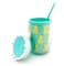 Pineapple-Shaped Drinkware Tumbler for Cold Beverages with Reusable Straw Turquoise 450ml