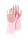 Generic 2-Piece Cleaning Gloves With Scrubber Brush Pink 16X34X6Centimeter