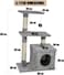 Cat tree House &amp; Scratching Post for Multiple Cats, Natural Scratching, Cat Play &amp; Rest, Cozy Cat Scratching, Cat Condo, Grey Color, 80cm height