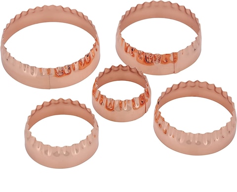 Royalford Round Shaped Cookie Cutter 5-Pieces Set, Pink