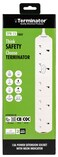 Terminator brand 5 way UK power extension socket 3m cable 13a plug