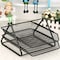 Desk File Organizer Barbed Wire Metal Twolayer File Holder Data Tray File Tray Rustproof Magazine Bar Black Desk File Organiser File Holder Color  Black Size  350x302x190mm