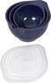Wilton Navy Blue Non-Slip Covered Mixing Bowls With Lids, 6-Piece
