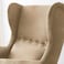 In House 2 Pieces Chair King Velvet With Two Wings And FootStool - Light Beige - E3