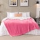 Fabienne Soft Sheep Reversible Sherpa Blanket King Size for Bed Throw Sofa Travel Flannel Blanket Pink 220x240cm