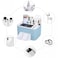 Aiwanto Plastic Tissue Box (Blue) And 5 Pack Disposable Face Towel Desktop Tissue Holder Plastic Tissue Box