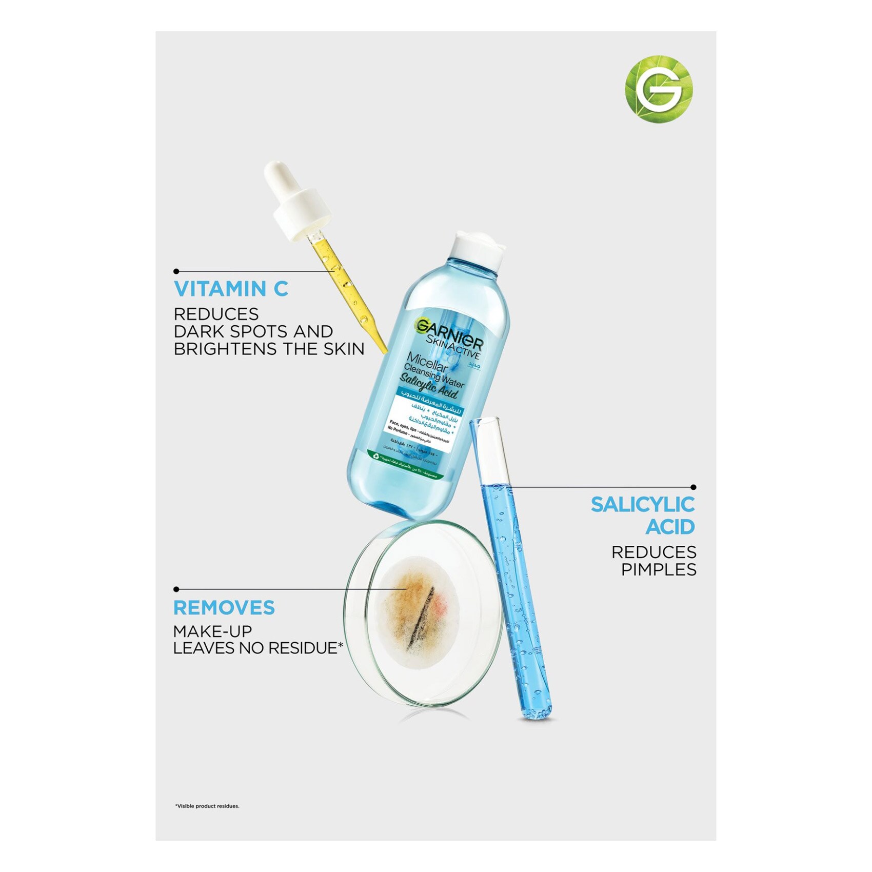 Garnier Cleansing Water With Salicylic Acid Micellar Skinactive 400 Ml product thumbnail 3