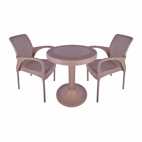 Elhelal &amp; Star Plastic Outdoor Seating Set - 2 Persons - Brown