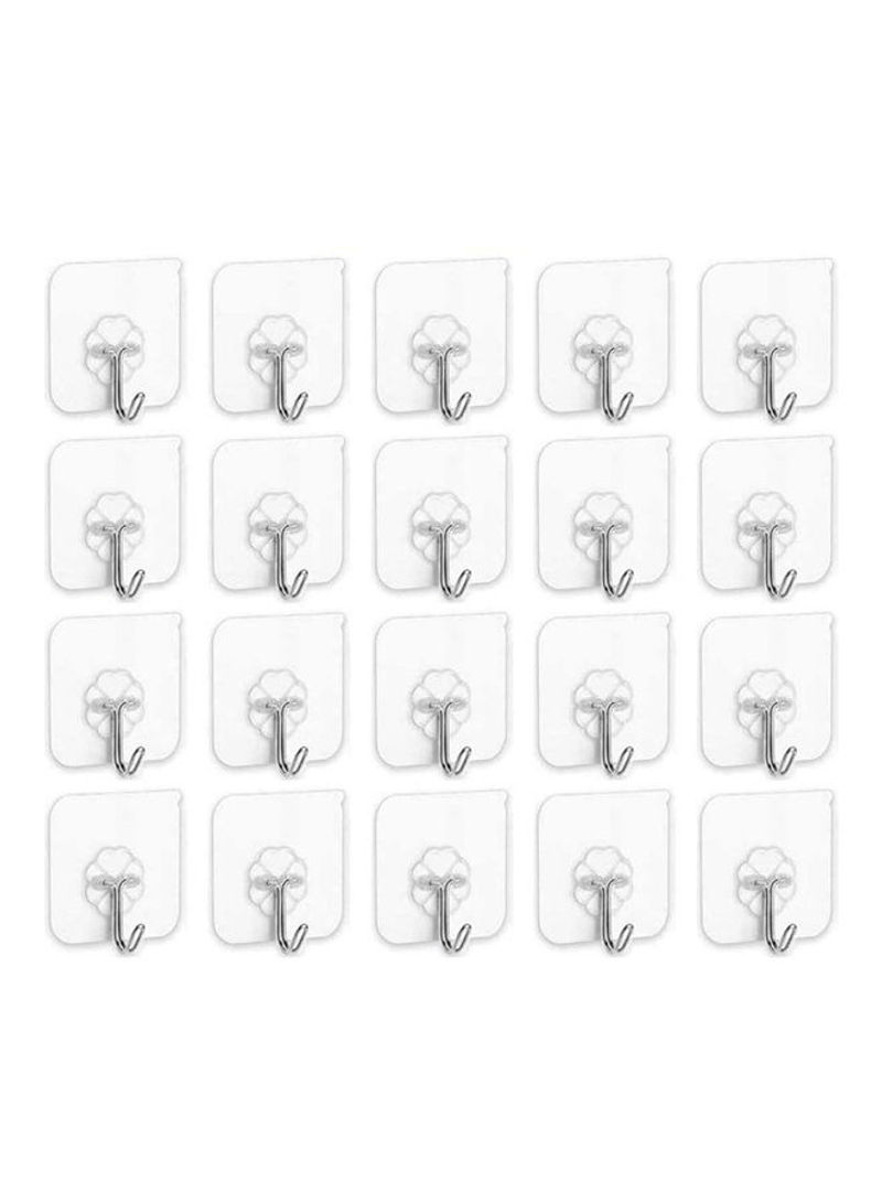 Marrkhor 20-Piece Heavy Duty Wall Hooks Transparent