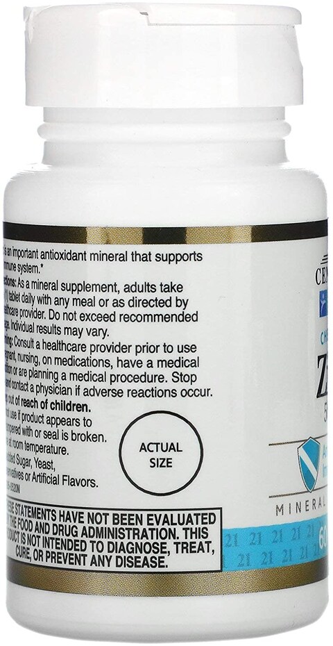 21st Century Zinc, Chelated, 50 Mg, 60 Tablets