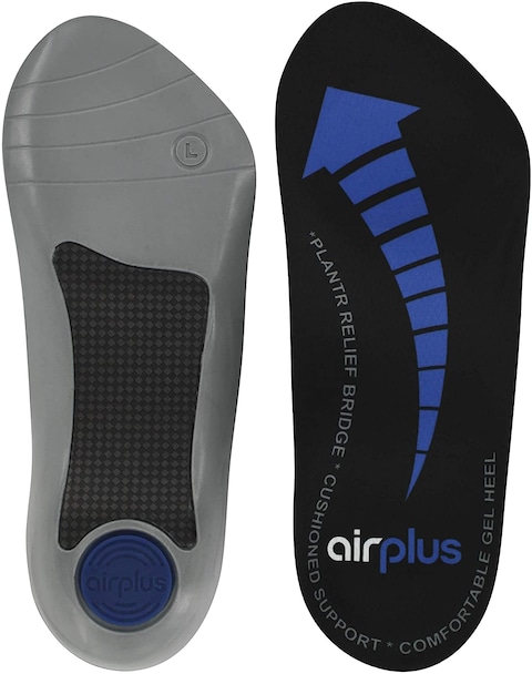 Airplus Men&#39;s Fasciitis-75020 Plantar Fascia, Orthotic Insoles Arch Support, Superior Comfort &amp; Stability, Medium, Black (Black)