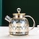 1Chase Heat Resistant Borosilicate Diamond Pattern Glass Teapot With Stainless Steel Strainer Lid And Infuser, 1200 ml, (Teapot Only)