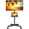 Rolling TV Stand, Mobile TV Stand with Upgraded Wheels For 32-80 Inch LCD LED OLED Flat Screen TVs up to 50 kg, Height Adjustable TV Stand With Laptop Shelf
