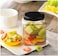 Star Cook square jar with black sealed metal regular lid (8oz/200ml), sealed transparent glass jar, used as dessert, coffee beans, seasoning, honey, jam, jelly, total 12 jars
