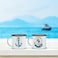 Biggdesign Anemoss  Sailor Girl and Anchor Enamel Mugs Set Pack of 2, Enamel Camping Mug, Enamel Coffee Mug, Backpacking Mug, Campfire Mug,  Drinking Cup for Kitchen, Campfire, Home and Travel