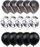 Party Time 15 Pieces Set Chrome Latex Confetti Balloons 12 Inches for Birthday Party | Wedding Decoration, Anniversary, Bridal and Baby Shower (Black)