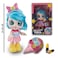 Fitto pretty stylish modern American girl doll with yellow boots, large blue eyes, blue hair with a battery, a singing doll toy with ice cream blind box surprise 12-inch toy for girls