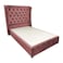 In House Lychee Velvet Bed Frame - Queen - 200x150 cm - Dark Pink