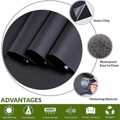 Lavish Window Blackout Film, 1Pcs Removable Light Blocking Static Total Blackout Privacy Sticker [45cm X 10 Yards]