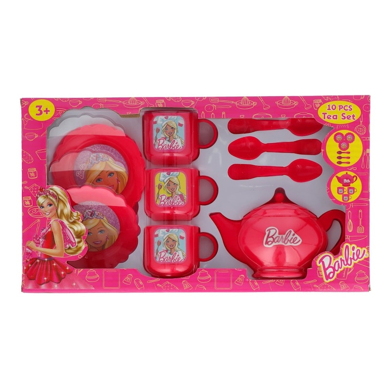 Girl's Toy Barbie Tea set 3+ Ages 10 pcs