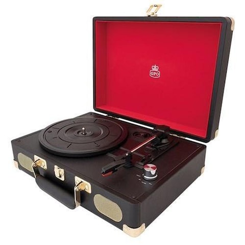 GPO Retro - Soho Vinyl Record Player + Built-in Speaker Black