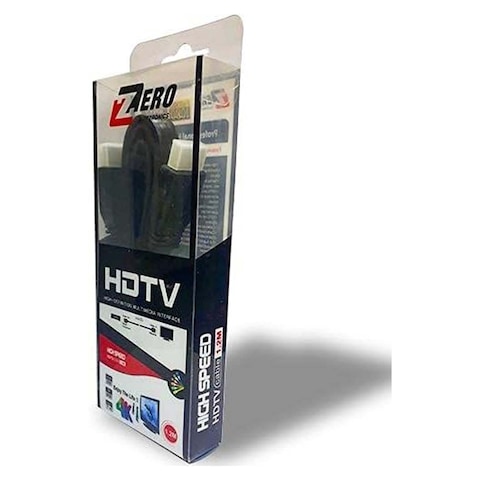 زيرو كابل مسطح اتش دي ام آي - 1.2 متر - أسود