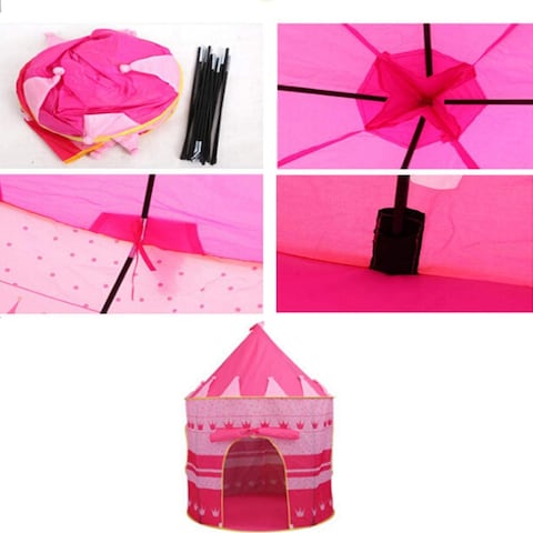 Kids Play Tent &amp; Carrying Case &amp; Children Castle Playhouse for Girls &amp; Boys, Indoor &amp; Outdoor Use(Pink)