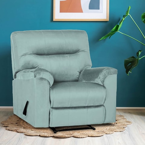 Buy In House Velvet Rocking Recliner Chair Light Turquoise