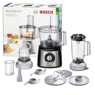 Bosch Food Processor MCM3501MGB, 1 L, 800 W, Ice Crushing, Silver