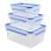 Tefal Rectangular Food Container Clip &amp; Close 3Pcs