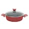 In House 13 Pieces Turkish Granite Cookware Set With Pyrex Lid - Red