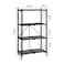 Foldable Storage Shelves, Multilayer Stand Folding Metal Shelf with Caster Wheels, Metal Storage Rack Display Rack for Garage Kitchen Home Closet Office, No Assembly Needed (4Layer)