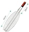 Generic Stainless Steel-Portable, Lightweight Bbq Fish Grill/Basket With Red Wooden, Heat Resistant Handle-Flexible And Lockable, Silver