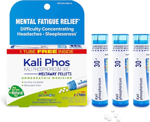 Boiron Kali Phosphoricum, Homeopathic Medicine For Headache (Packaging May Vary), 30C, White, 80 Count (Pack Of 3)