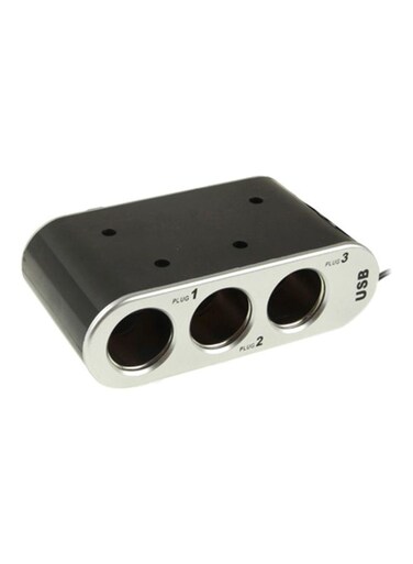 Generic - USB Triple Sockets With Switch For GPS / Mobile Phone / PDA Black